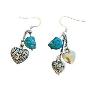 Silver & Blue Skull Earrings